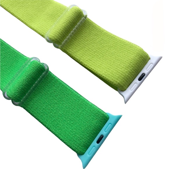 NEW 2 Elastic SOLO Loop Bands Apple Watch 42/44/45/49mm Adjustable Green Volt - Picture 7 of 7